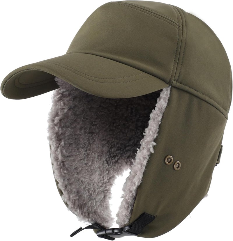Connectyle Warm Winter Hat with Ear Flaps Mask Cold Weather Outdoor Ski Cap Water-Resistant Baseball Trapper Hat for Men - Image 2